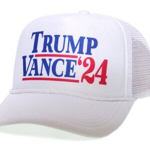 Trump Vance 2024 Hat Take America Back Cap Adult Truckers Snapback White